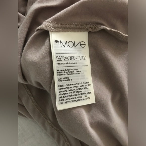 NWOT H&M Move Neutral Taupe Soft Viscose Crew Neck Tee S - Picture 11 of 12